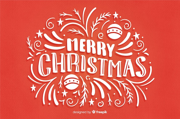 Free Vector | Cute merry christmas lettering