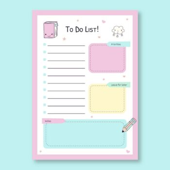 Free Vector | Cute pastel lovely to do list