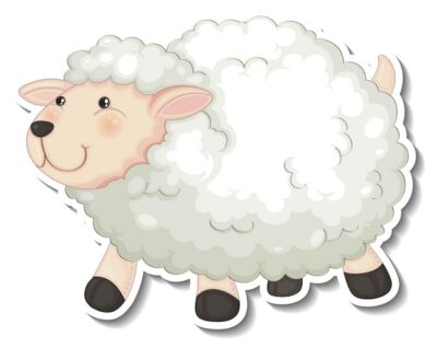 Free Vector | Cute sheep animal cartoon sticker