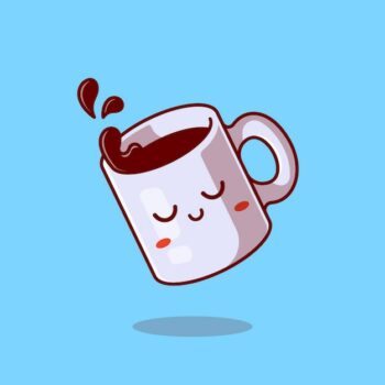 Free Vector | Cute sleepy mug with coffee cartoon icon illustration.