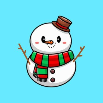 Free Vector | Cute snowman, cartoon character