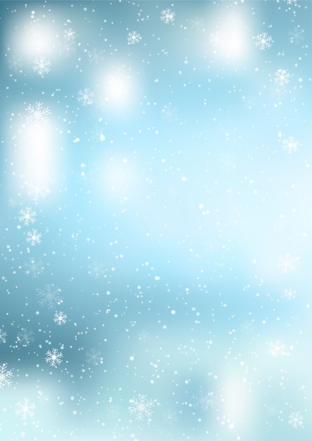 Free Vector | Decorative christmas background of falling snowflakes