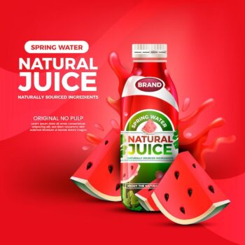 Free Vector | Drink ad nature watermelon juice