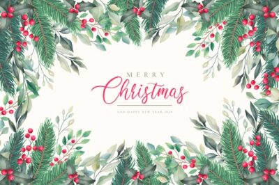 Free Vector | Elegant christmas background with winter nature