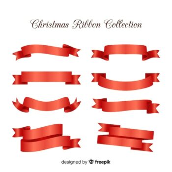 Free Vector | Elegant christmas ribbons with realistic design