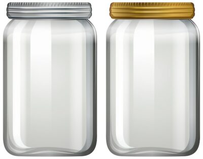 Free Vector | Empty glass jar on white background