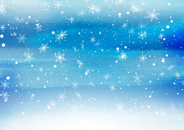 Free Vector | Falling snowflakes on painted background