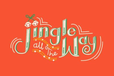 Free Vector | Festive holiday background, jingle all the way typography vector