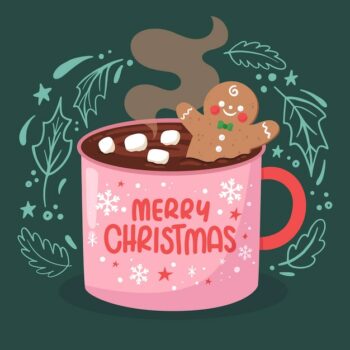 Free Vector | Flat christmas hot chocolate illustration