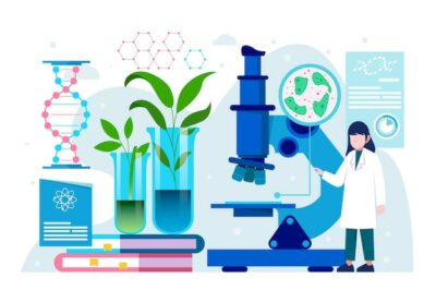 Free Vector | Flat design biotechnology concept illustrated