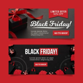 Free Vector | Flat design black friday banners template