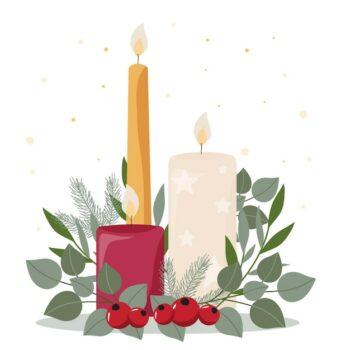 Free Vector | Flat design christmas candle background