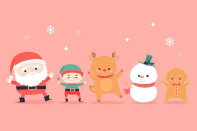 Free Vector | Flat design christmas characters collection
