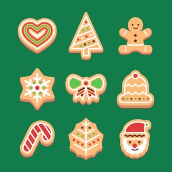 Free Vector | Flat design gingerbread cookies collection