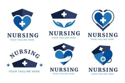 Free Vector | Flat design nurse logo templates