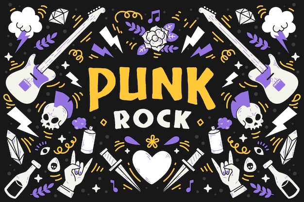 Free Vector | Flat design punk rock illustration