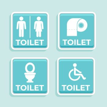 Free Vector | Flat design toilet icons design
