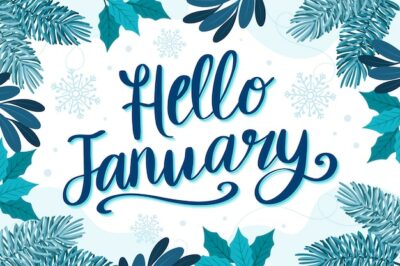 Free Vector | Flat hello january lettering