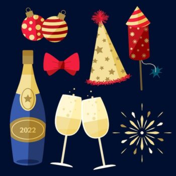 Free Vector | Flat new year's eve elements collection