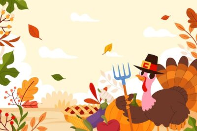 Free Vector | Flat thanksgiving celebration background
