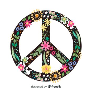 Free Vector | Floral peace sign background