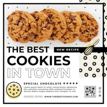 Free Vector | Flyer template with cookies photo