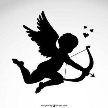 Free Vector | Flying cupid silhouette