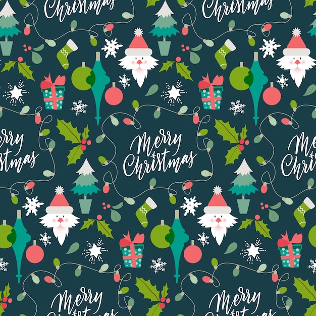 Free Vector | Funny christmas pattern background