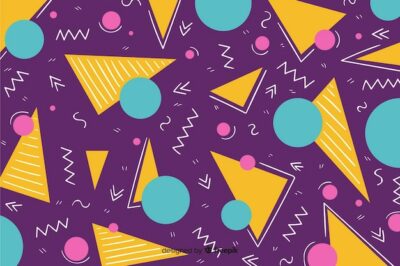 Free Vector | Geometric background in 80s style
