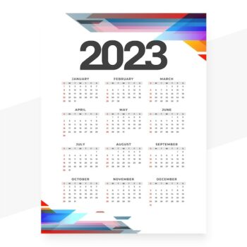 Free Vector | Geometric style 2023 business calendar template design