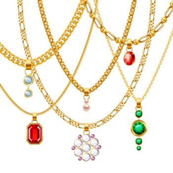 Free Vector | Golden jewelry chains set