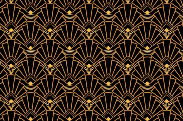 Free Vector | Gradient art deco golden pattern