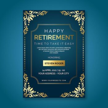 Free Vector | Gradient creative retirement greeting card