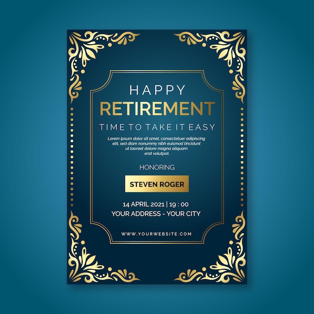 Free Vector | Gradient creative retirement greeting card