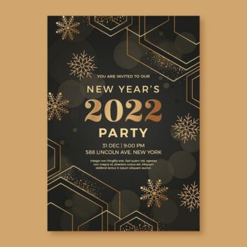 Free Vector | Gradient new year eve's party invitation template