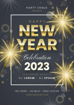 Free Vector | Gradient new year eve's vertical poster template