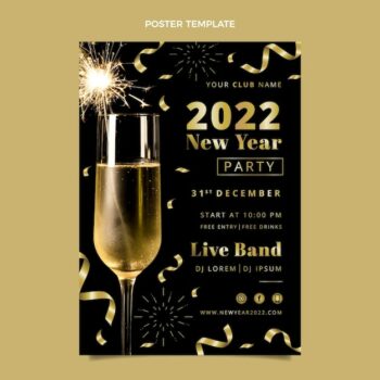 Free Vector | Gradient new year vertical poster template