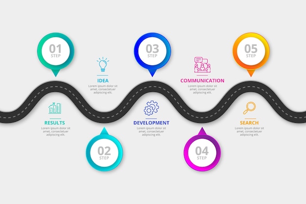 Free Vector | Gradient roadmap infographic template