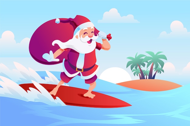 Free Vector | Gradient summer christmas illustration