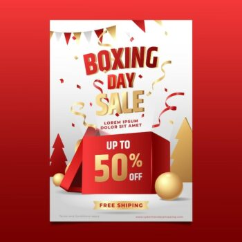 Free Vector | Gradient vertical boxing day sale poster template