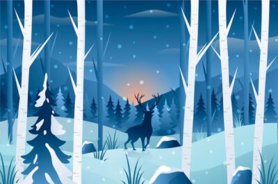Free Vector | Gradient winter solstice illustration