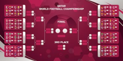 Free Vector | Gradient world football championship groups table template