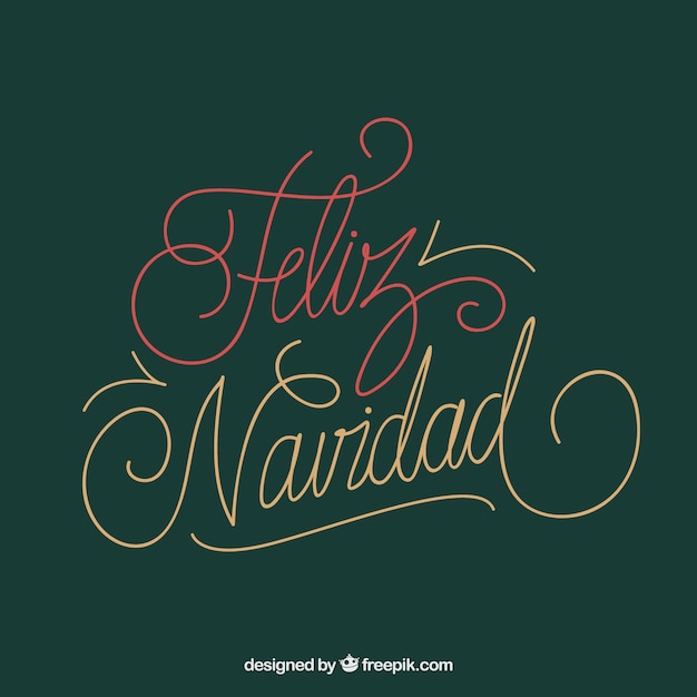 Free Vector | Green feliz navidad lettering background