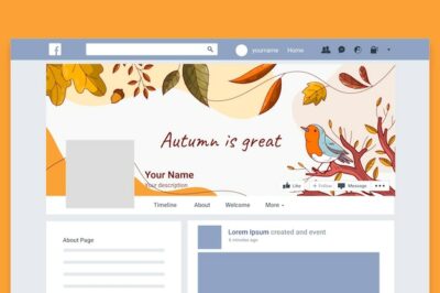 Free Vector | Hand drawn autumn social media cover template