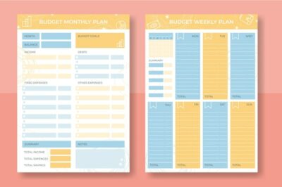 Free Vector | Hand drawn budget planner template