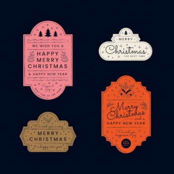 Free Vector | Hand drawn christmas badges collection