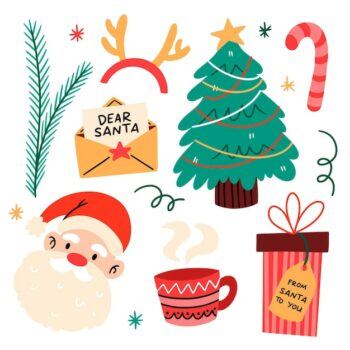 Free Vector | Hand drawn christmas element collection