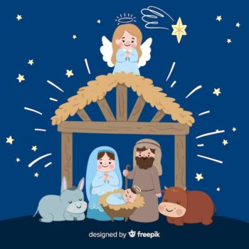 Free Vector | Hand drawn christmas nativity scene