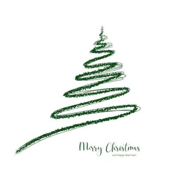Free Vector | Hand drawn christmas tree on white background