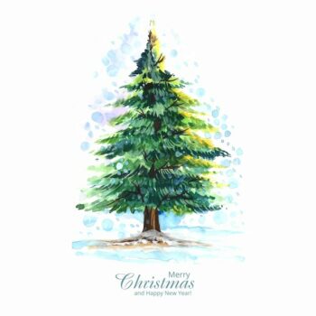 Free Vector | Hand drawn creative christmas tree card background